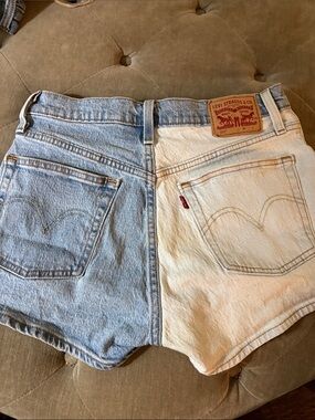 Levi's Two-Tone Blue Denim Shorts